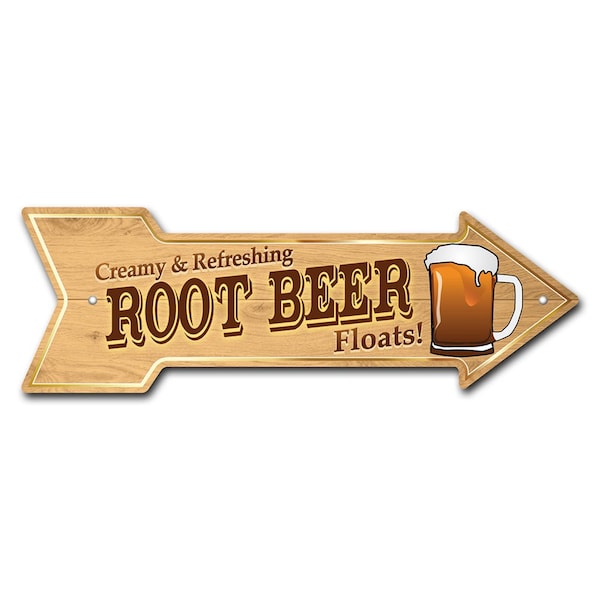 Root Beer Arrow Sign Funny Home Decor 24in Wide